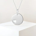 QX Custom Personalized Logo 925 Sterling Silver Round Heart Pendant Fine Jewelry Women Mom Mothers Day Necklace