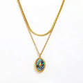 Joolim Jewelry 18K Gold Plated Summer Holiday Stainless Steel Necklace with Trendy Abalone Shell Pendant for Fashionable Gift