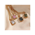 18K Gold Zircon Stone Necklace Luxury Stainless Steel Necklace Jewelry for Women Tarnish Fine Necklace Fasion Jewelry