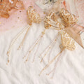 New Gold Plated Fashion Women Girl Jewelry Flower Pearl Grips Fringe Claw Hair Clips