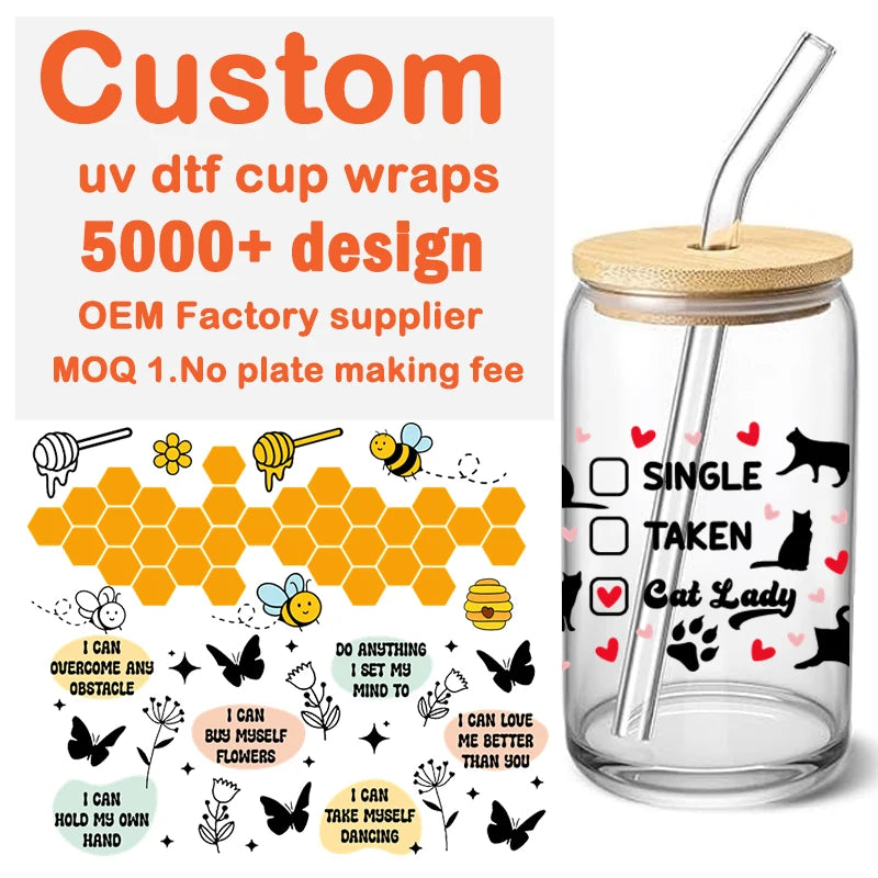 Christmas UV DTF Cup Wraps Waterproof for Cup Tumblers Made From Durable PVC Material Transfer Stickers