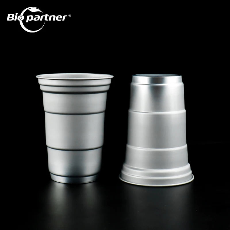 Customized logo Aluminum Drinking Cup Beer Metal Tumbler Disposable Outdoor Recyclable Party Cold Drink Aluminum Cup Mug
