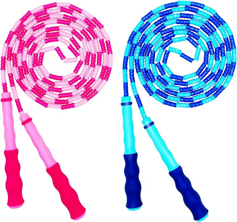 Hot Sale Beaded Jump Rope Adjustable Tangle Free Segmented Fitness Skipping Rope for Men Women Kids Keeping Fit Training Workout