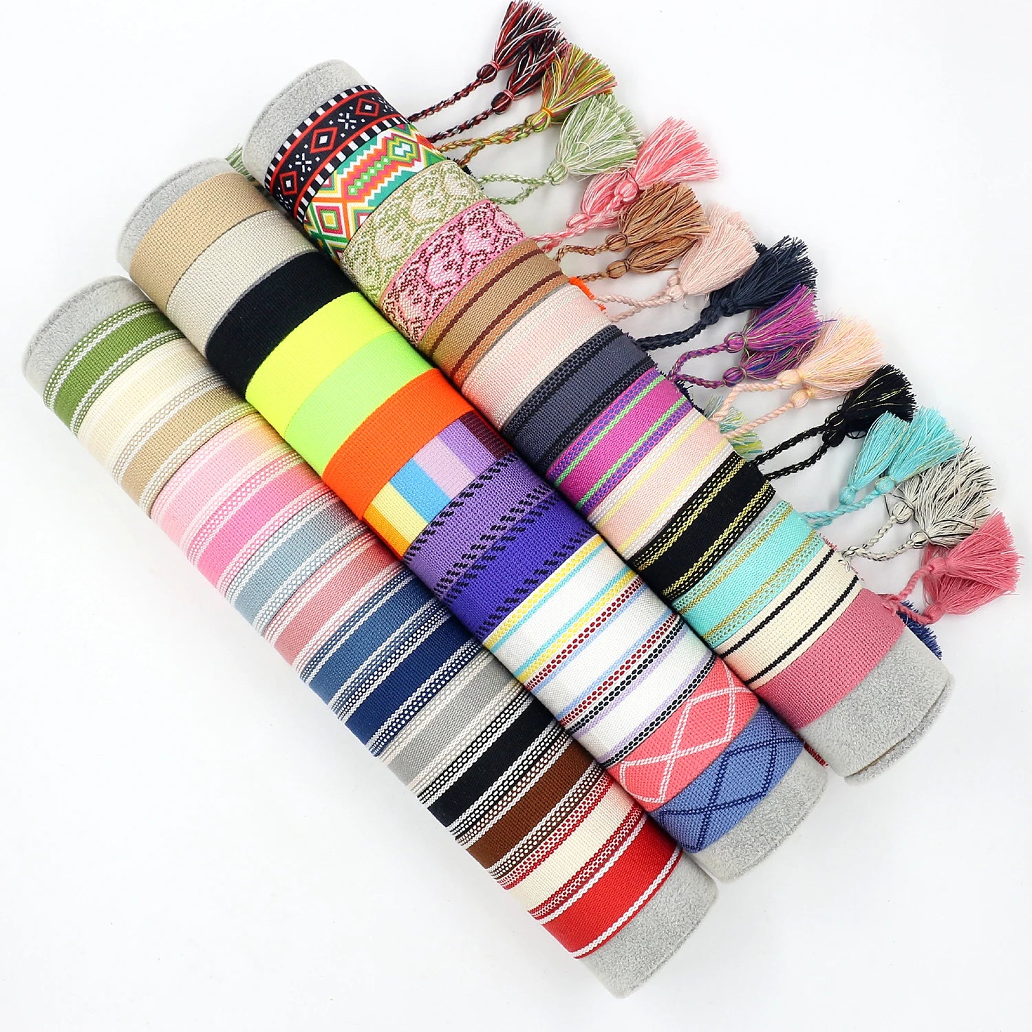 Wholesale Customizable Fashion Wrap Bracelets Personalized Blank Webbing Wristband DIY Embroidery Logo Adjustable Bracelet