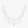 FUAMAY Romantic 925 Silver Gold-Plated Paved Layered Necklace with Paved CZ Heart Charms Long-Lasting Shine Jewelry for Women
