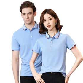 HIC 195G Men's Blank Golf Polo T Shirts Embroidered Logo Ice Silk Fiber Short Sleeve Casual Polo Shirts