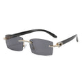 New Fashion Grain Leg Diamond Small Frameless Sunglasses Lightweight Gold Ox Horn Sunglasses for Women and Men