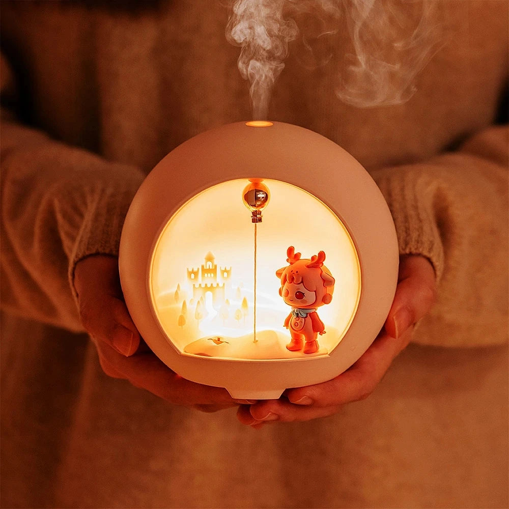2022 Cute Cartoon Planet Aroma Essential Oil Diffuser With Magnetic Levitating Ambient Lamp Aromatherapy Humidifier
