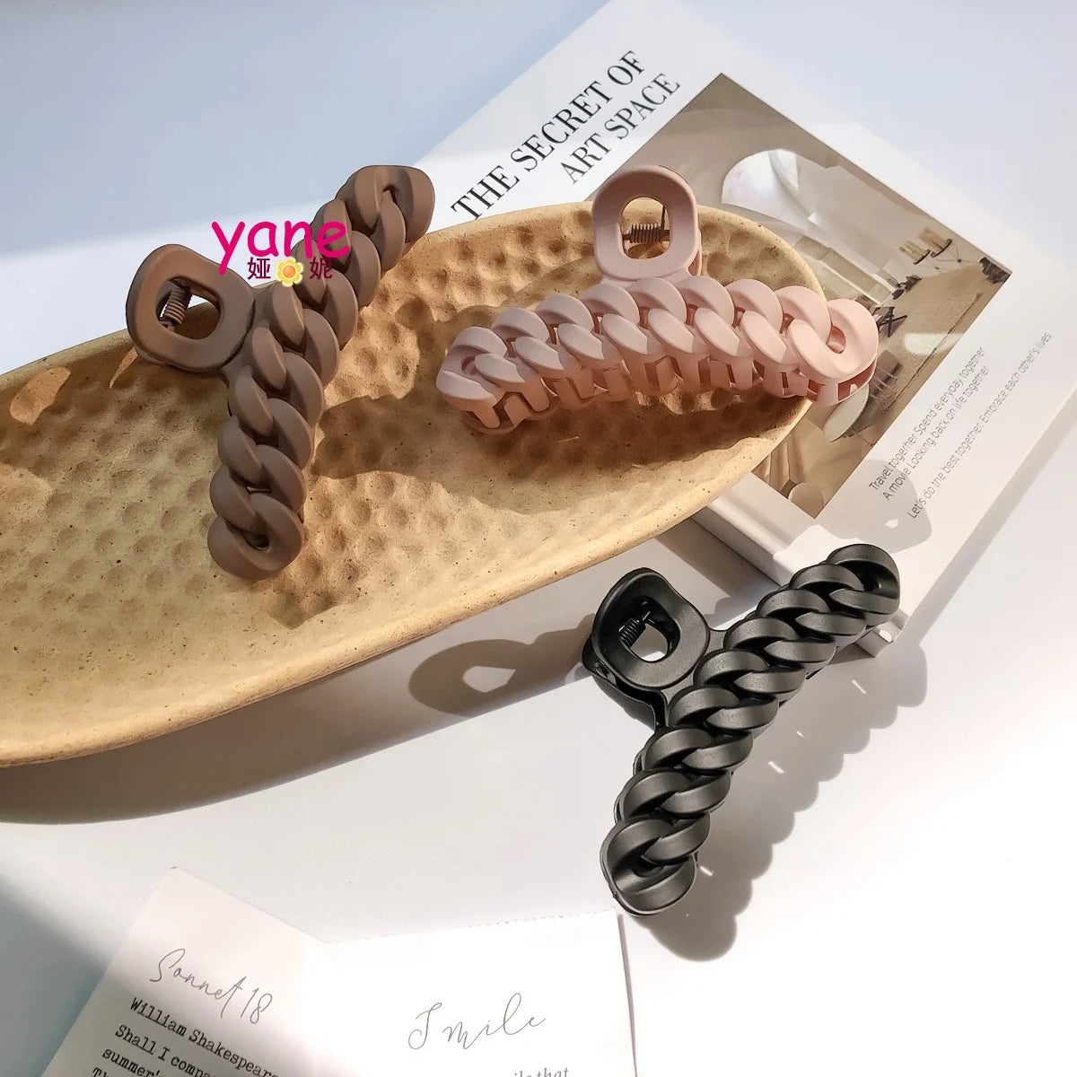 Hot Sale Chain Hair Clips Retro Coffee Hair Accessories for Women