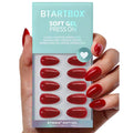 BTArtbox Plain Solid Color Red Press on Nails En Gel Faux Ongles Wholesale Short Almond Soft Gel False Fake Nails Press on