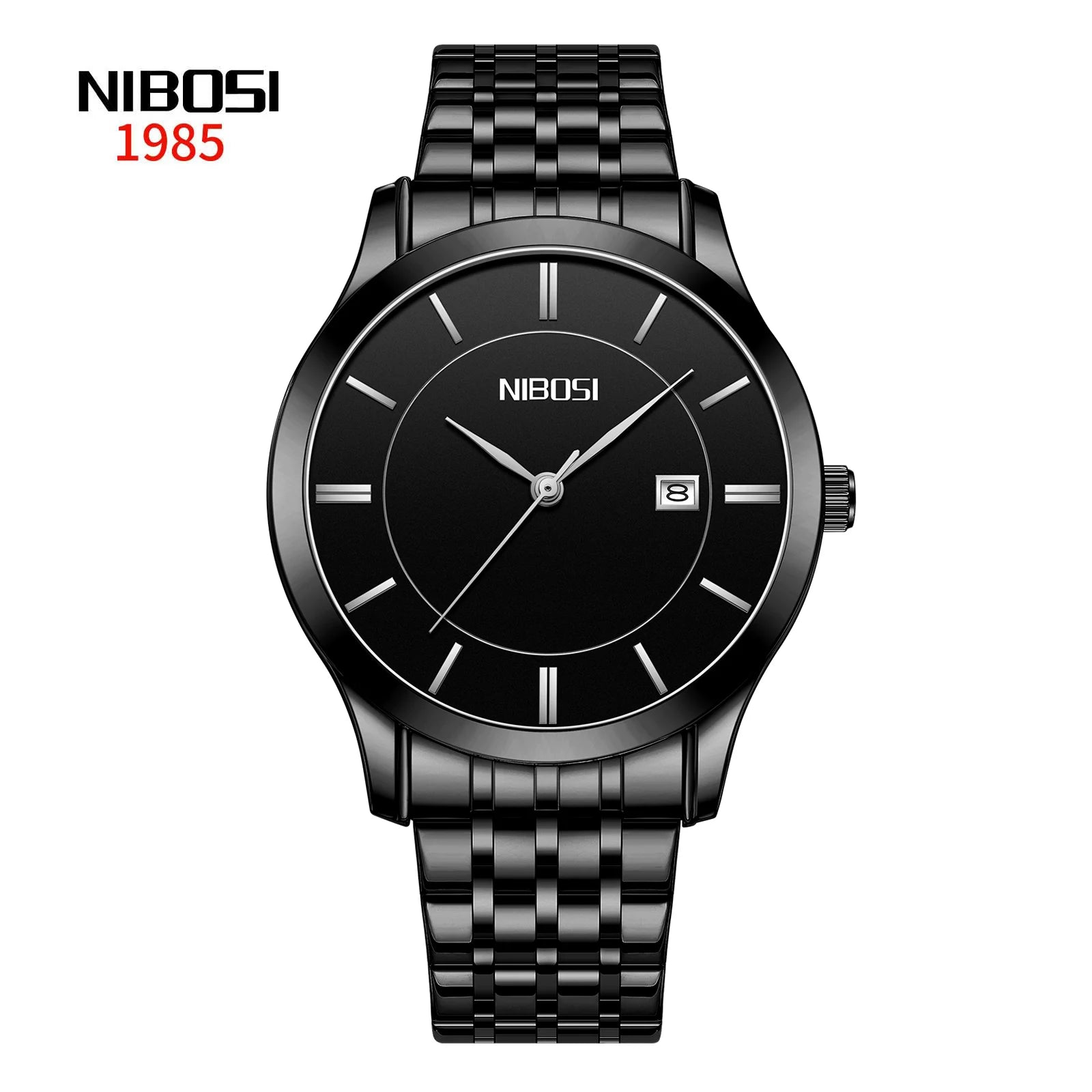 NIBOSI 2567 Simple Business Men Watch Luminous Wristwatches Stainless Steel Quartz Watches