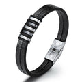 High Quality Stainless Steel Men's Leather Bracelet Cuir Homme Bijou Designer Jewelry Bulk Trendy