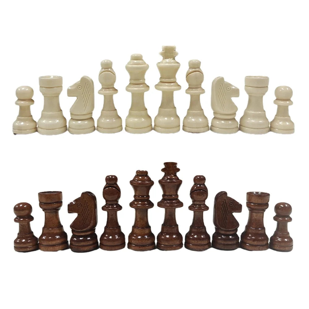 Wholesale Luxury Green Wooden Chess and Backgammon Checkers Board Sets Children's Chess Pieces