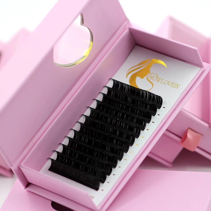 0.03 05 07mm Mink Eyelash Extension Wholesale Cashmere Matte Black Private Label Individual Lashes Extension