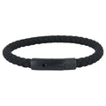 Bestone Custom Luxury Men's Stainless Steel Magnetic Clasp Men Jewelry Bracelet Braid Leather Bracelet