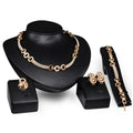 X4087 Hot Selling Fashion Indian Style Gold Jewelry Set Gold Necklace Earrings Bracelet Rings Set Women Gold Jewelry Set