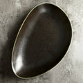 Factory Direct Wholesale Irregular Ceramic Hotel Soup and Fish PlateTriangle Porcelain Black Dinner Plates