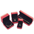 Hot Sell New Design Custom Logo PU Leather Jewelry Box Necklace Pendant Jewelry Packaging Gift Box with Golden Button Edge