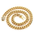 SSeeSY Wholesale Bracelet Manufacturer Hip Hop 18k Gold Plated Men Stainless Steel  Jewelry  Cuban Link Chain Necklace for Men