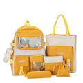 Large Capacity Casual Backpack Student Schoolbag Travel Bag Five-Piece Set One Piece Dropshipping