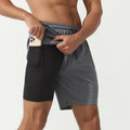Wholesale 2 in 1 Jogger Shorts Mens Gym Workout Short Running Shorts With Inner Phone Pocket Compression Sport Shorts for Men