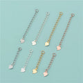 925 Sterling Silver Heart Drop Extension Chain 3cm 5cm Handmade Jewelry Accessories