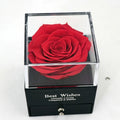 Rosas Naturales Preservadas Single Rose Box Preserved Rose Jewelry Box with Drawer Eternal Infinity Rose Jewelry Box