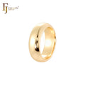 FJ Fallon Fashion Jewelry 6mm Wedding Band Rings Plated in 18K Gold Brass Based