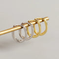 Fashion Minimalist Earrings Jewelry 925 Sterling Silver Oval Geometric Earrings Gold Plated Hoop Earrings for Women MegaBDM