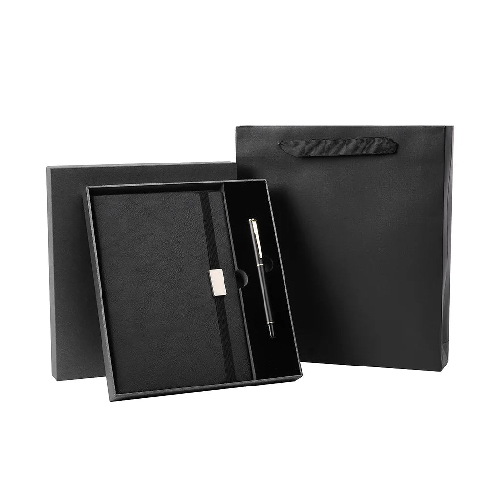 2026 High Quality Custom Waterproof Stone Paper A5 Hardcover PU Leather Notebook Journal with Pen Gift Sets for Men Business