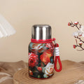 High-Appearance Large Capacity 316 Stainless Steel Portable Water Cup Insulated Tea Compartment Exquisite Pattern Vacuum