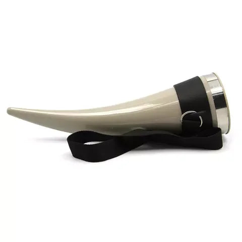 Authentic Medieval Viking Natural Horn Cup Beer Tankard 12-Inch Large Polished Plastic Crafted