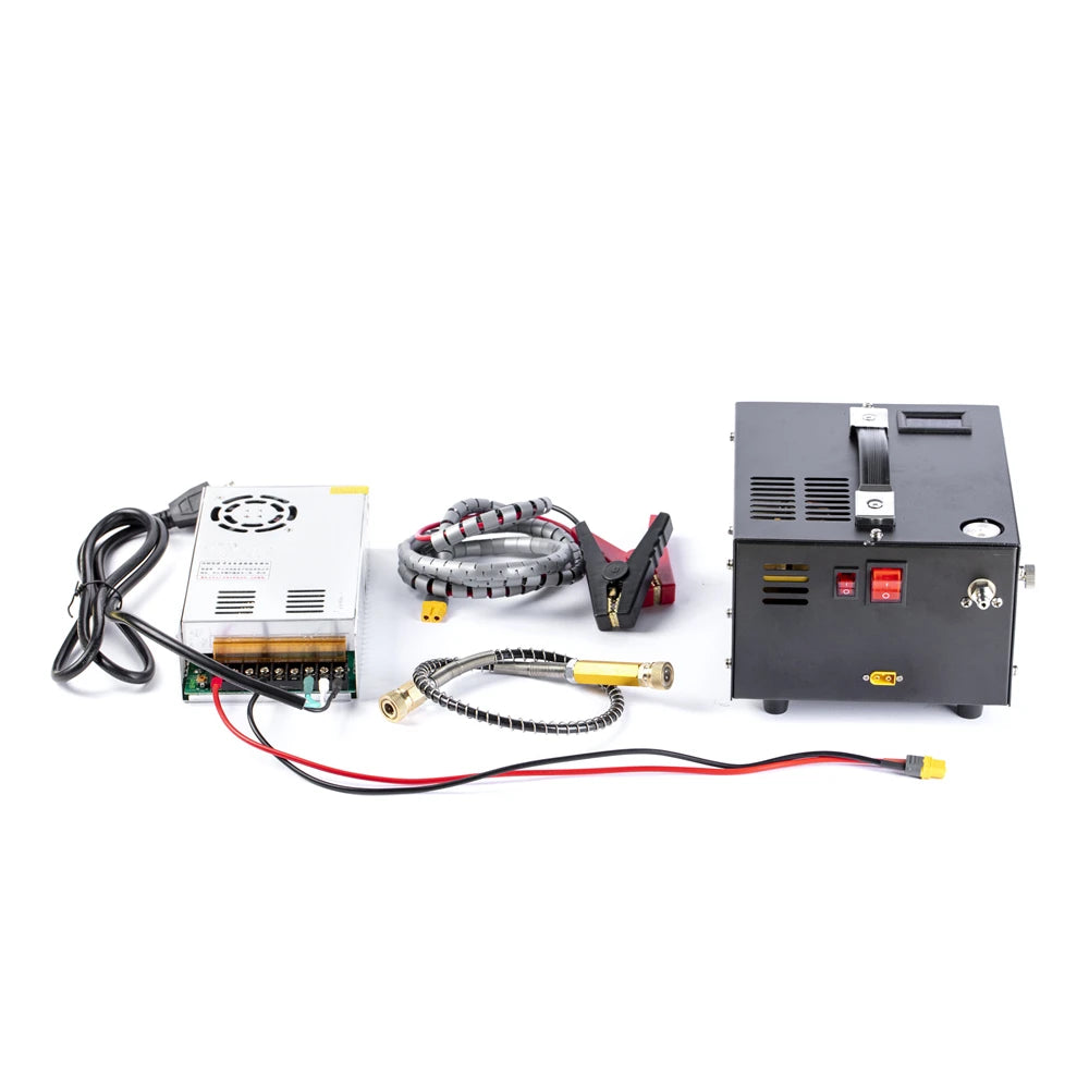 12v Portable Pcp Compressor 300 bar with XT60 Power Plug and Transformer