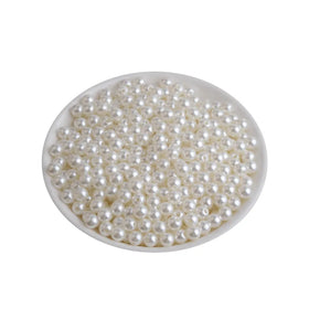 3mm-30mm Handmade Loose Bead Imitation Pearl Diy Jewelry Findings Plastic Resin Nail Art Decor a Hole White Beige Bulk Pearls
