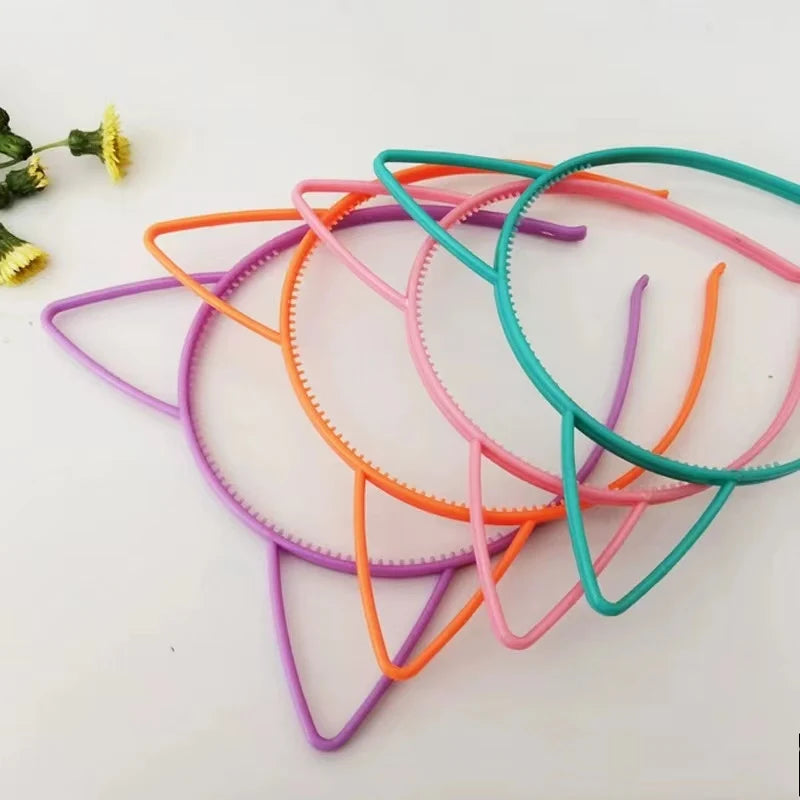 Lovely Plastic Cat Ear Headband Candy Color Rabbit Headbands for Kids Birthday Celebration Decoration Hairband Hairbands