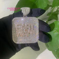 Customized Two Tone S925 Ice Out D VVS 2inches Letter Hiphop Moissanite Pendant Pass Diamond Tester Moissanite Jewelry
