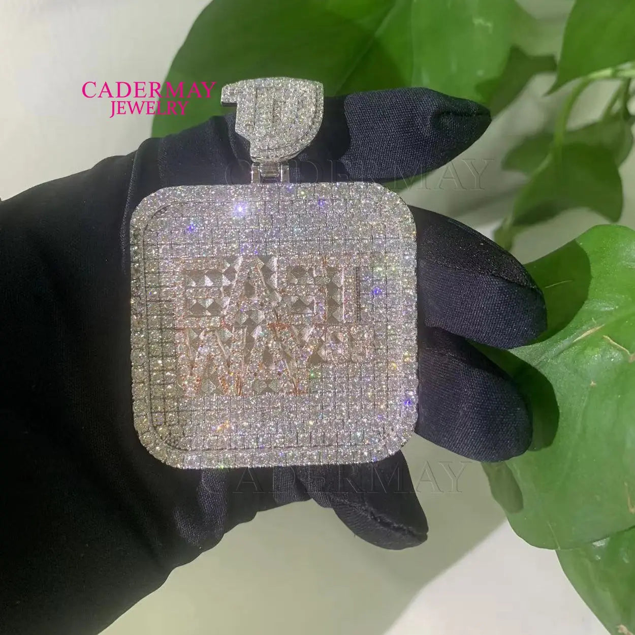 Customized Two Tone S925 Ice Out D VVS 2inches Letter Hiphop Moissanite Pendant Pass Diamond Tester Moissanite Jewelry