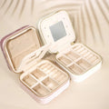 Custom Logo Velvet Jewelry Box Organizer Joyero Travel Portable Square Jewellery Ring Earring Case for Wedding Gift