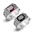 European and American Gothic Cross Gem Titanium Steel Domineering Index Ring