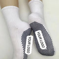 Custom Ruffle Yoga Pilates Socks With Grips Anti Skid Embroidery logo Pilates Grip Socks for Yoga Ballet Workout