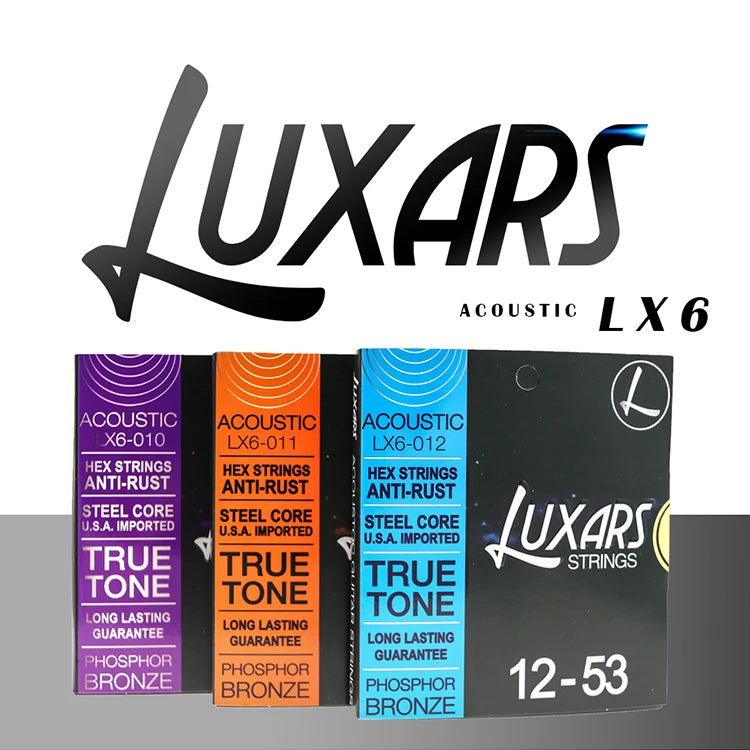 Durable LX6 010 011 012 OEM Custom Packaging Coated Steel Acoustic Guitar Strings with Good Rust Prevention