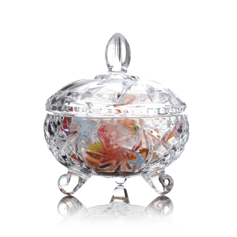 Jewelry Box with Lid Wedding Gift Candle Aromatherapy Cabinet Decor New Glass Bowl Candy Storage Sugar