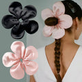 Custom Logo Hair Ponytail Tie Oversized Elastic Jumbo XXL Silk Satin Scrunchies Big Size Flower Shape Hair Ties for Girls Women