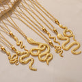 Hot Sale Retro Hip Hop Unisex Accessories Stainless Steel Gold Plated Necklace Statement Snake Pendant Necklace Gifts for Women