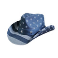 Stock Men's Paper Straw Cowboy Hat USA American Western Texas Straw Hat Shapable Brim Sombreros US Flag Printing Cowboy Hat