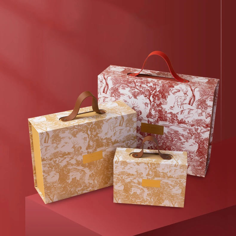 Can Be Customized With Pattern Wedding Gift Box Red Bridesmaid Christmas Box Candy Cake Xmas Gift Packaging Box