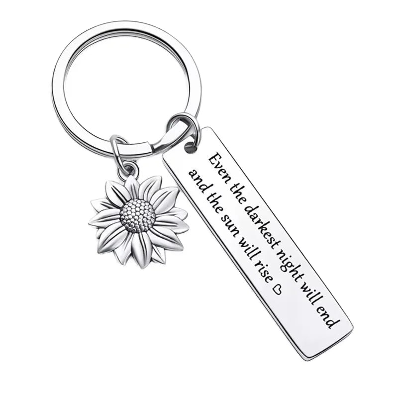 NewCreative Motivational Gift Stainless Steel Keychain with Metal Laser-engraved Inscription Accessory