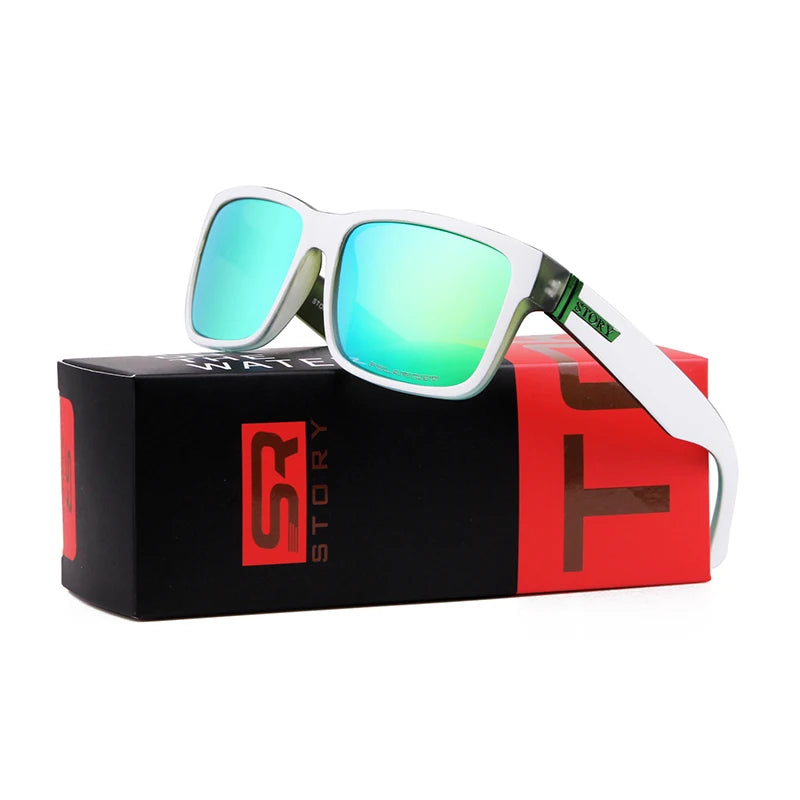 High Quality Luxury Brand Square Outdoor Polarized Sports Fishing Cycling Sunglasses Men With Logo