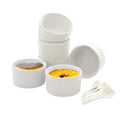 Top Seller White 9oz Embossed Ceramic Dessert Bowl High Temperature Resistant Ceramic Pudding Baking Bowls