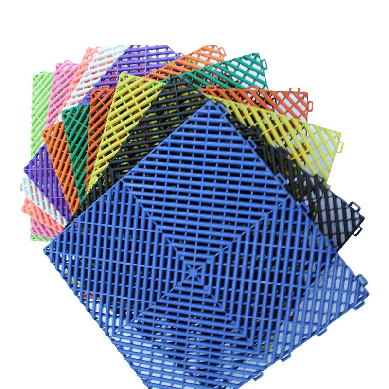 Low Price Plastic Interlocking Garage Floor Matts Checkered Garage Flooring for Workshop Gym Showroom Manufacturer